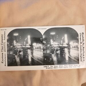 Vtg NYC Broadway Times Square Scene Stereoscope Stereoview Card 1978 Keystone